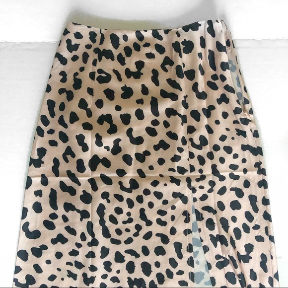 Princess Polly Nia Leopard Print Midi Slit Skirt 0 - Picture 2 of 8